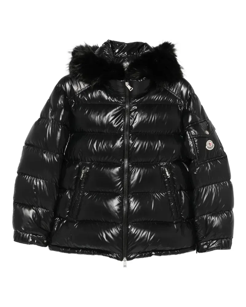 Moncler Steppjacke mit Pelzbesatz - Schwarz Schwarz