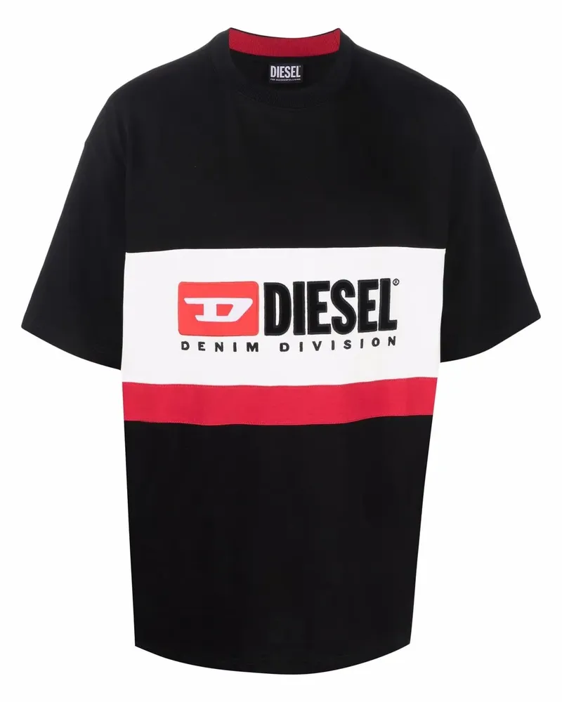 Diesel T-Shirt mit Logo-Print - Schwarz Schwarz