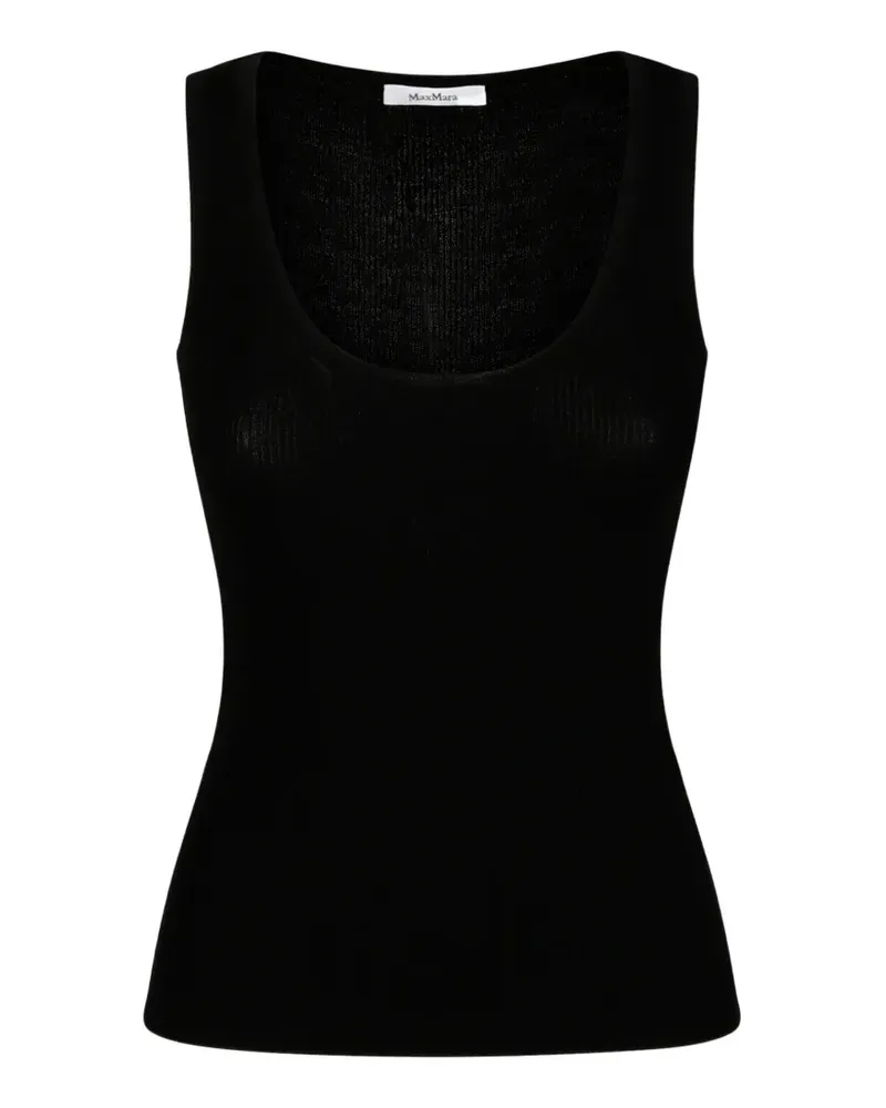 Max Mara Geripptes Strickoberteil - Schwarz Schwarz
