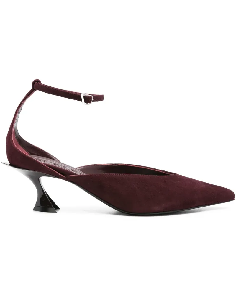 Thierry Mugler Fang Pumps mit Knöchelriemen 55mm - Rot Rot