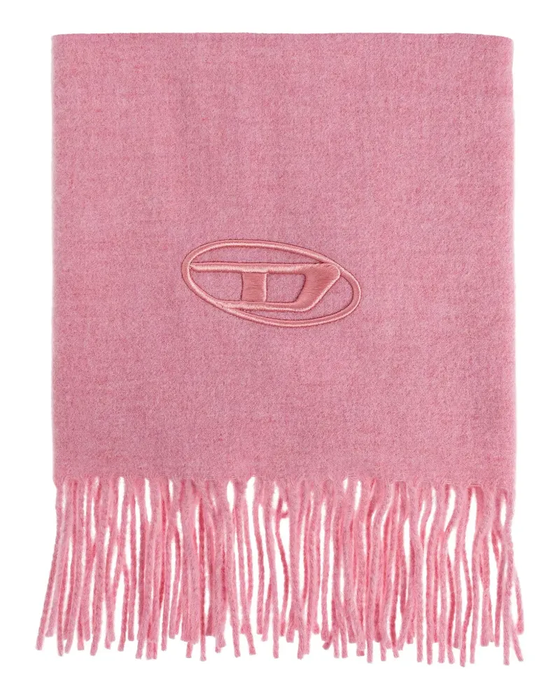 Diesel S-Imon-D embroidered fringed scarf - Rosa Rosa