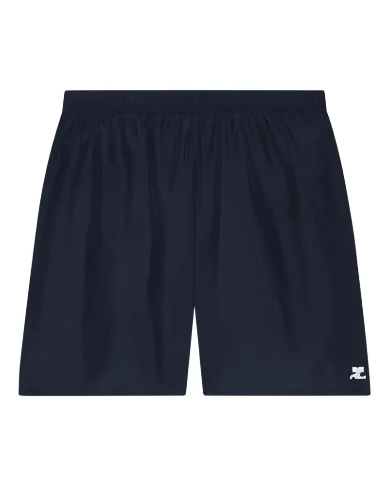 Courrèges Badeshorts mit Logo-Patch - Blau Blau