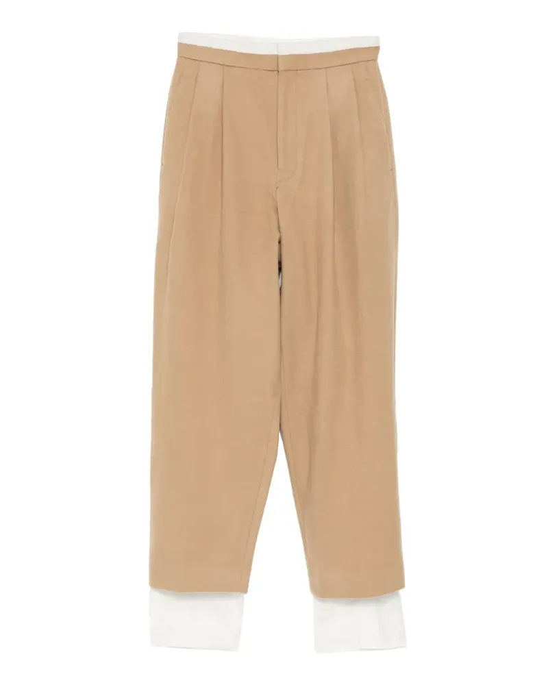 Yohji Yamamoto Hose im Layering-Look - Braun Braun