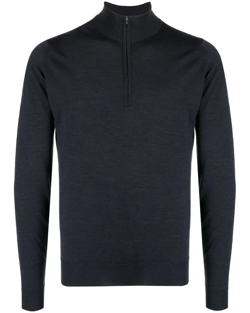 John Smedley Barrow Pullover mit Reißverschluss - Schwarz Schwarz