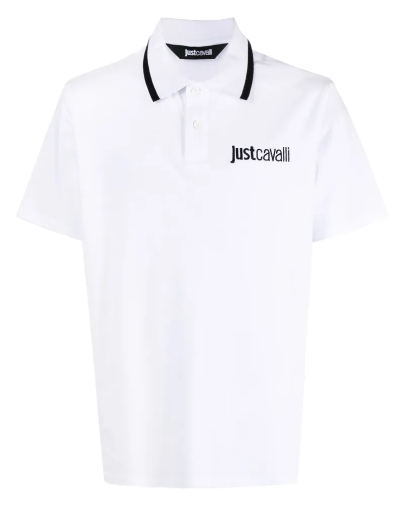 Just Cavalli Poloshirt mit Logo-Stickerei Weiß