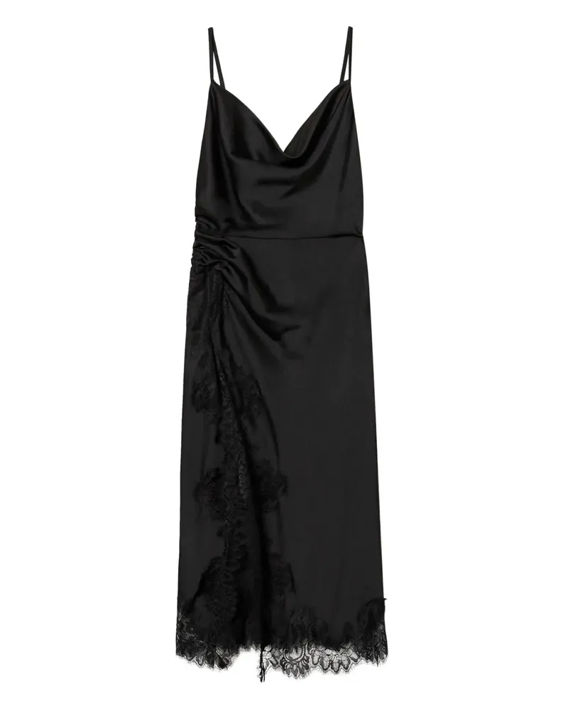 Twin-Set Kleid mit Spitzenbesatz - Schwarz Schwarz
