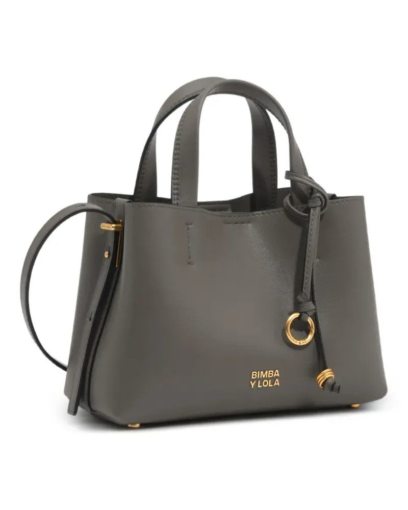 BIMBA Y LOLA Kleiner Chihuahua Tote Bag aus Elefantenleder - Grau Grau