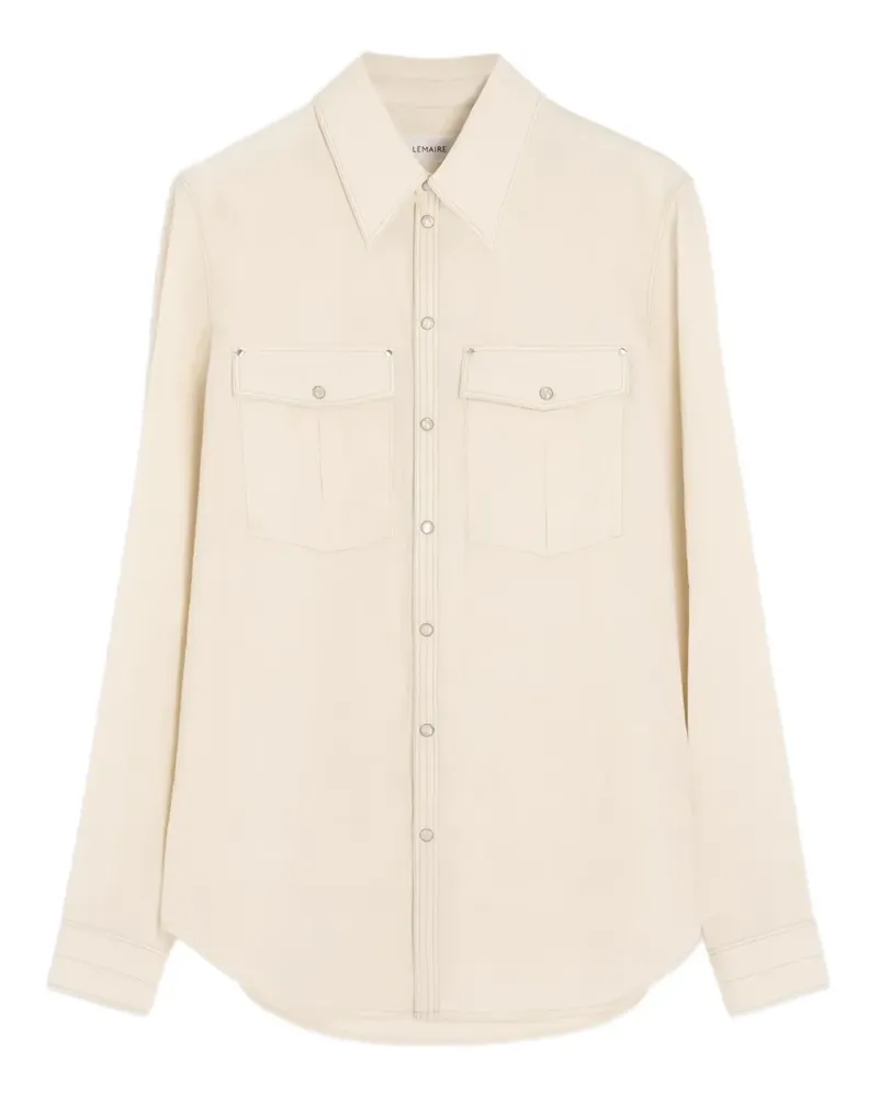Christophe Lemaire chest-pocket long-sleeve shirt - Nude Nude