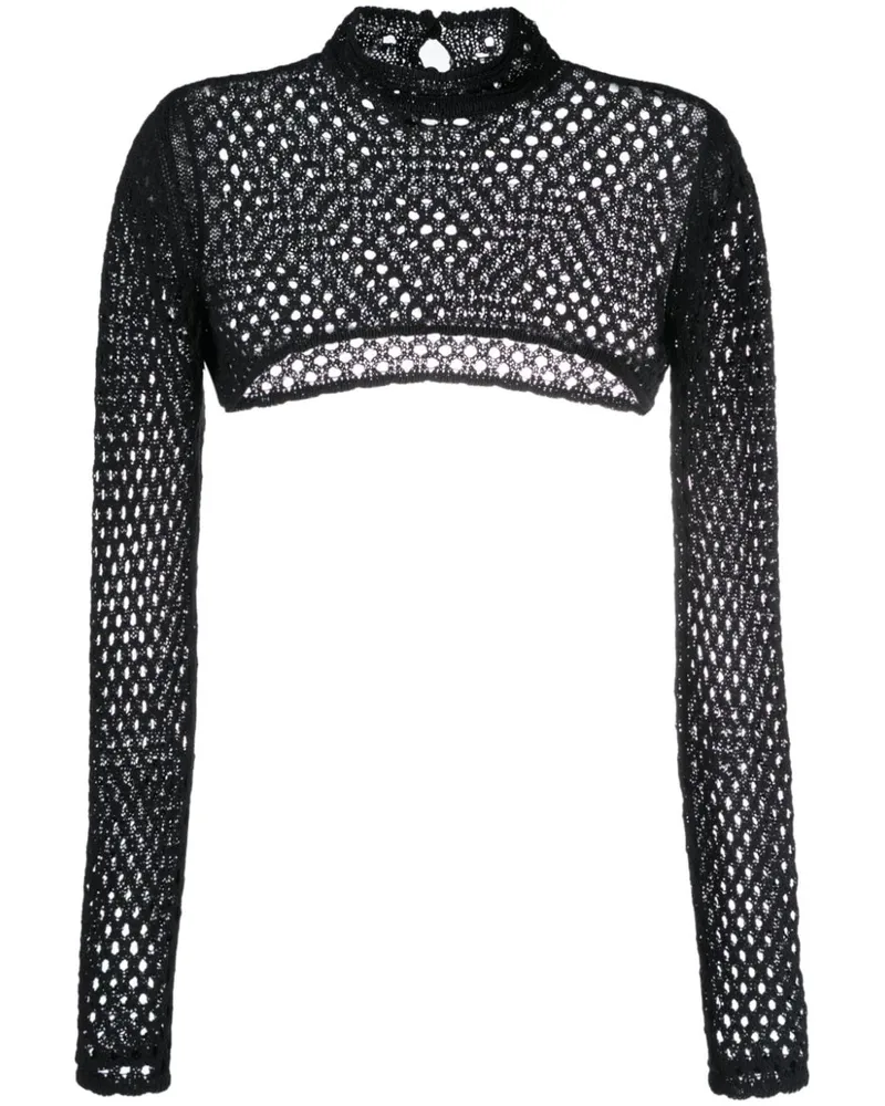 Moschino Cropped-Top mit Lochmuster - Schwarz Schwarz