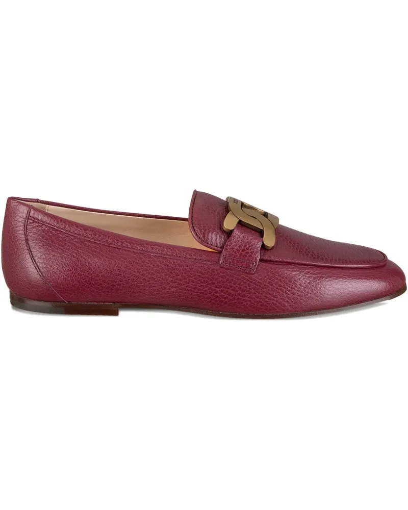 TOD'S Mokassins aus Leder mit Kettendetail - Rot Rot