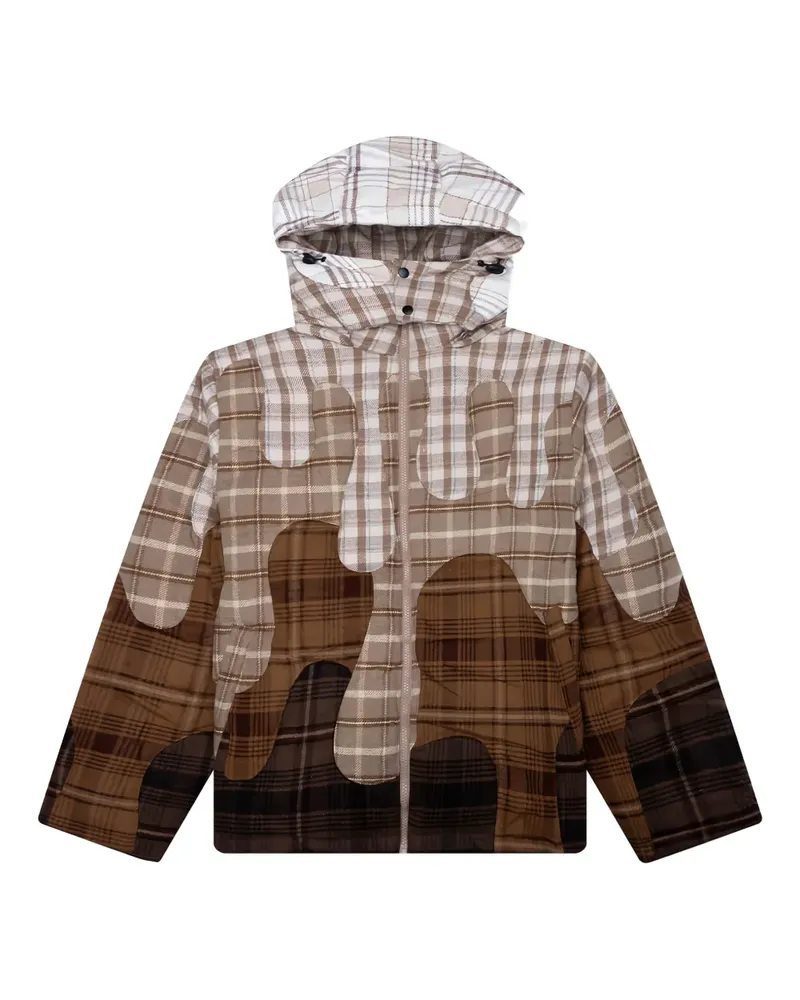 KidSuper Kapuzenjacke mit Karomuster - Braun Braun