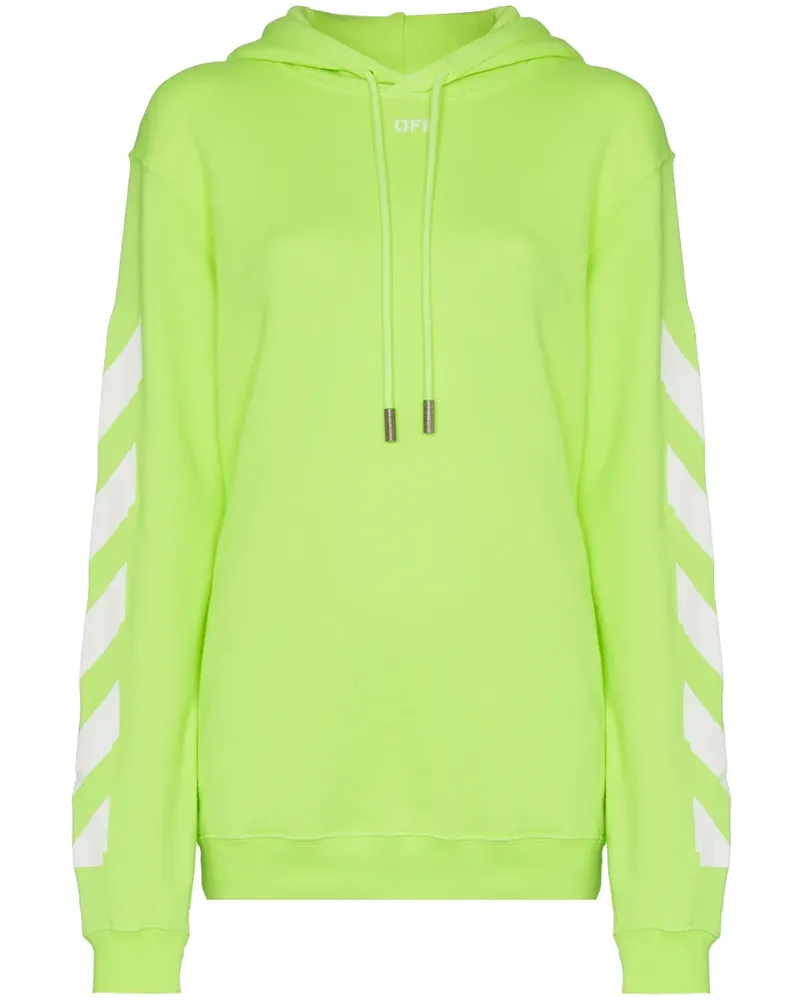 OFF-WHITE Kapuzenpullover mit diagonalen Streifen - Gelb Gelb