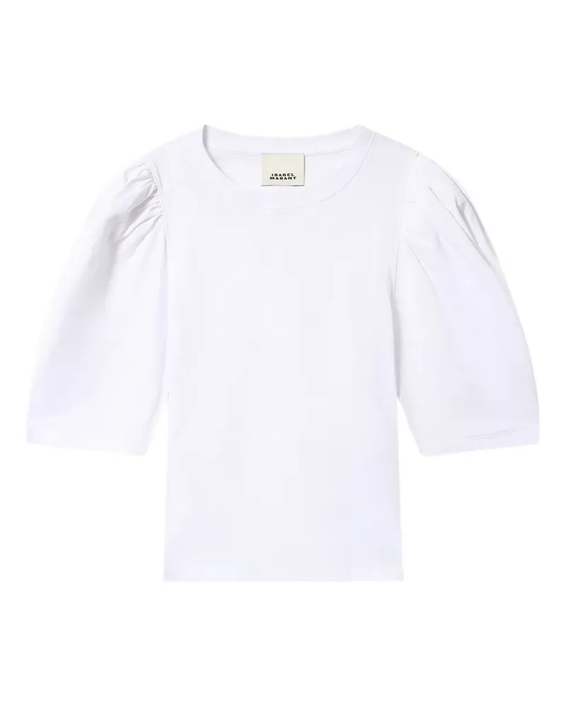 Isabel Marant Maelis Tee T-Shirt mit Puffärmeln - Weiß Weiß