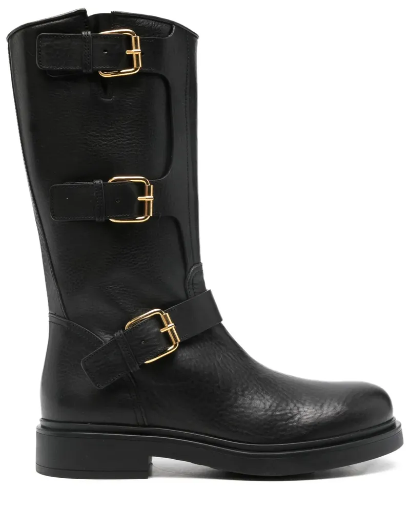 Attilio Giusti Leombruni Loren Stiefel mit Schnallenriemen 30cm - Schwarz Schwarz