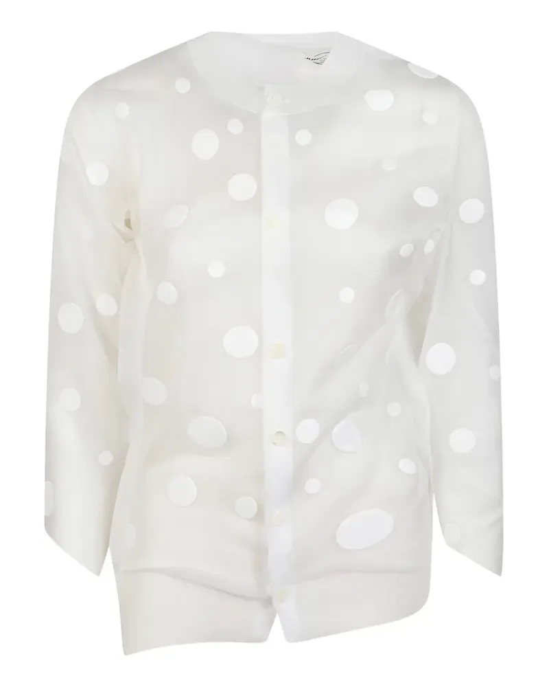 Junya Watanabe polka-dot sheer cardigan - Nude Nude