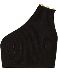 Balmain Asymmetrisches Stricktop Schwarz