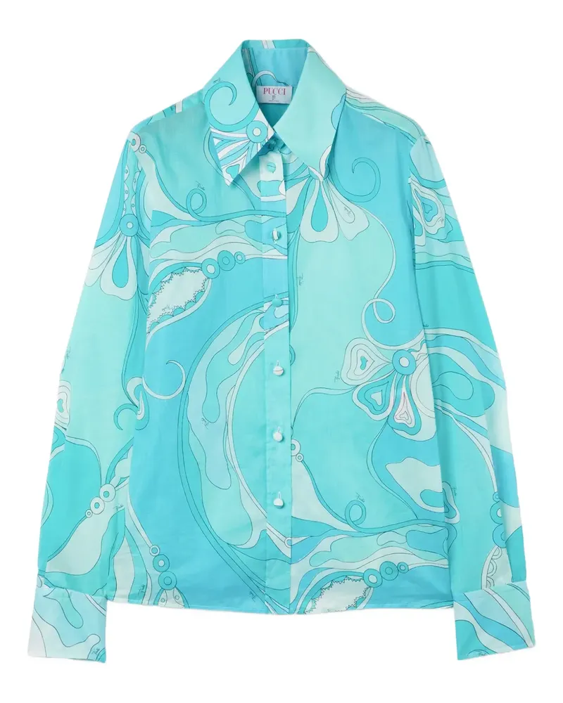 Emilio Pucci Hemd mit Orchidee-Print - Blau Blau