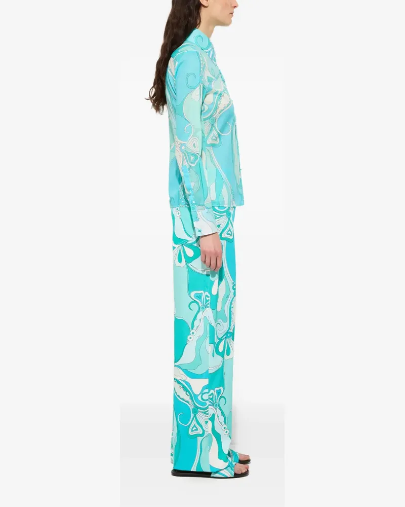 Emilio Pucci Hemd mit Orchidee-Print - Blau Blau