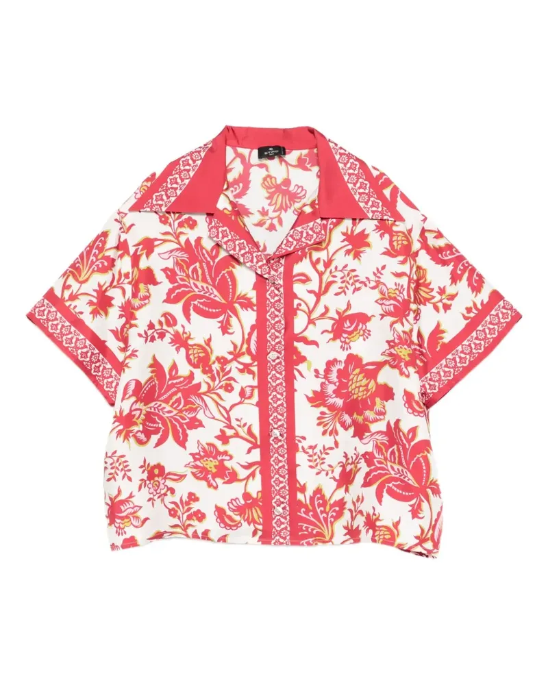 Etro floral-patter short-sleeve shirt - Rosa Rosa