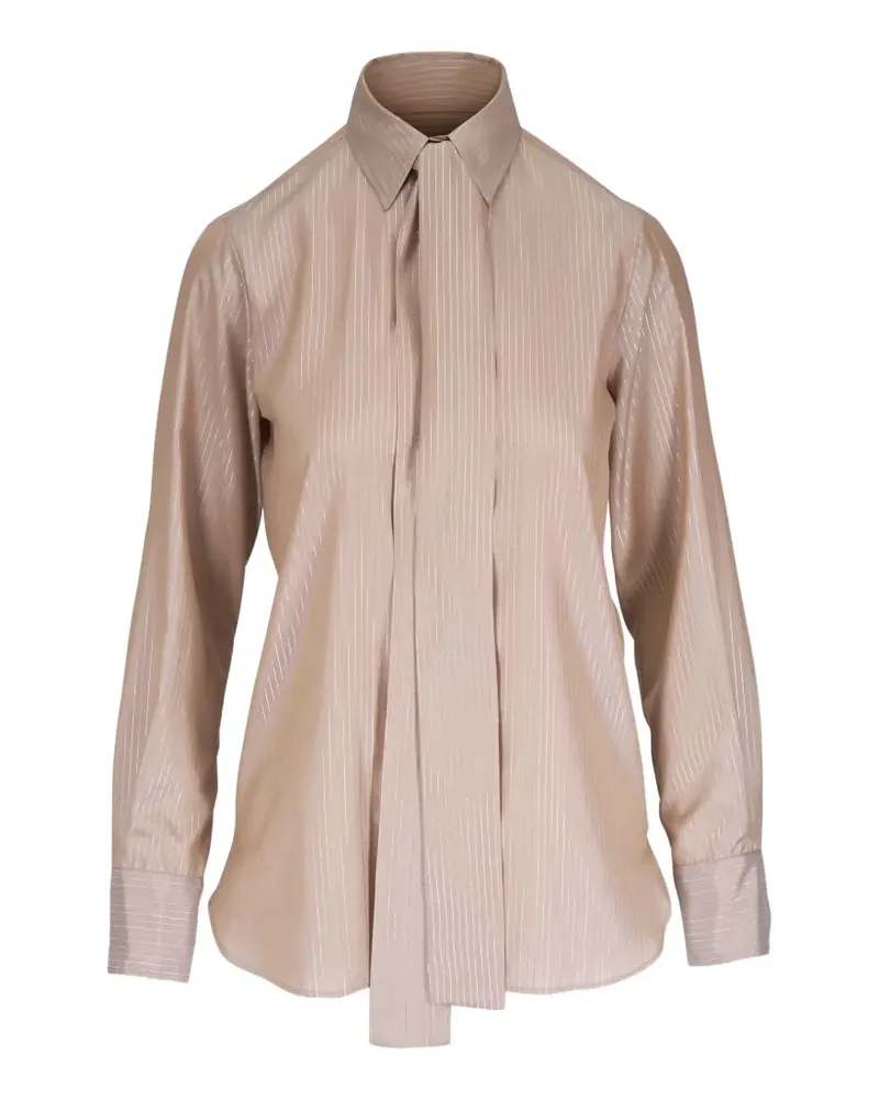Kiton pinstripe-pattern blouse - Nude Nude