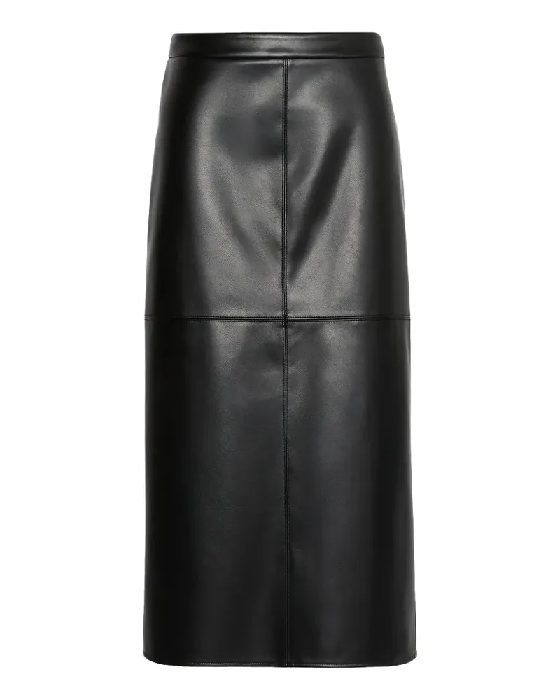 Max Mara Midirock mit Einsätzen aus Faux-Leder - Schwarz Schwarz