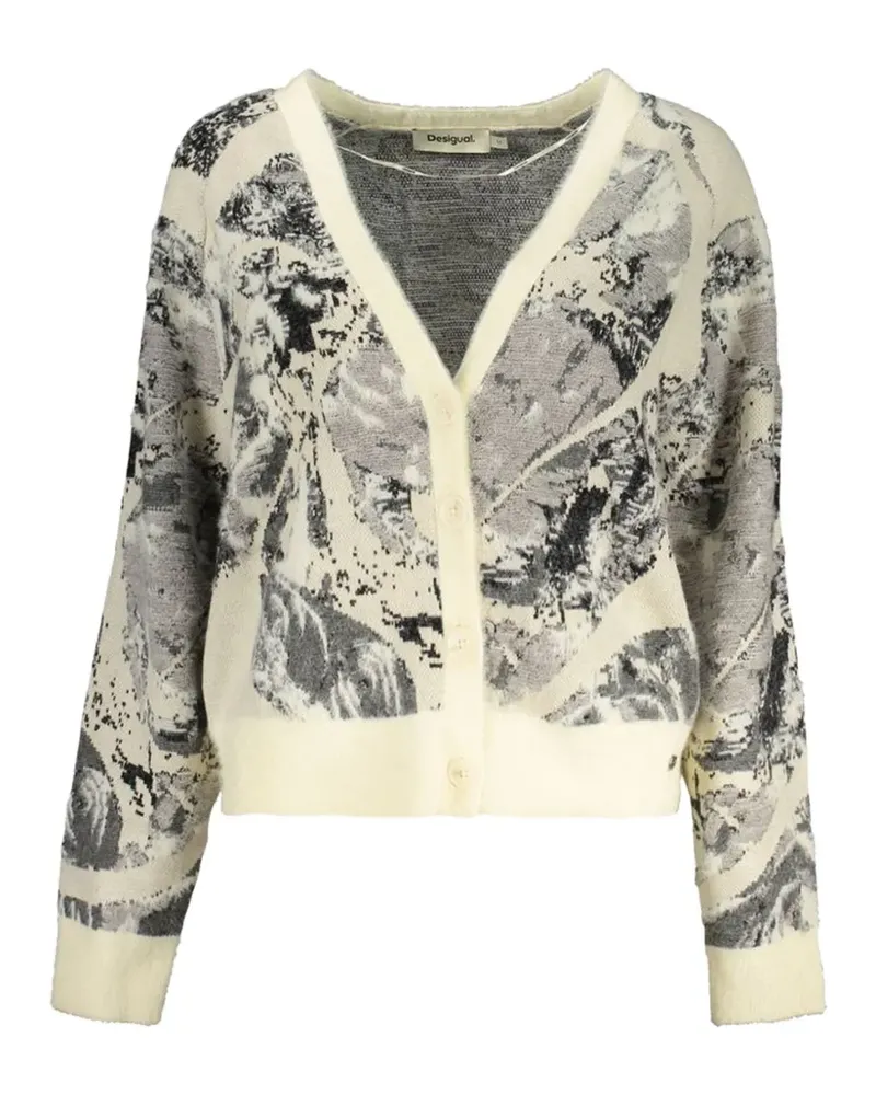 Desigual Jacquard-Cardigan mit abstraktem Muster - Nude Nude