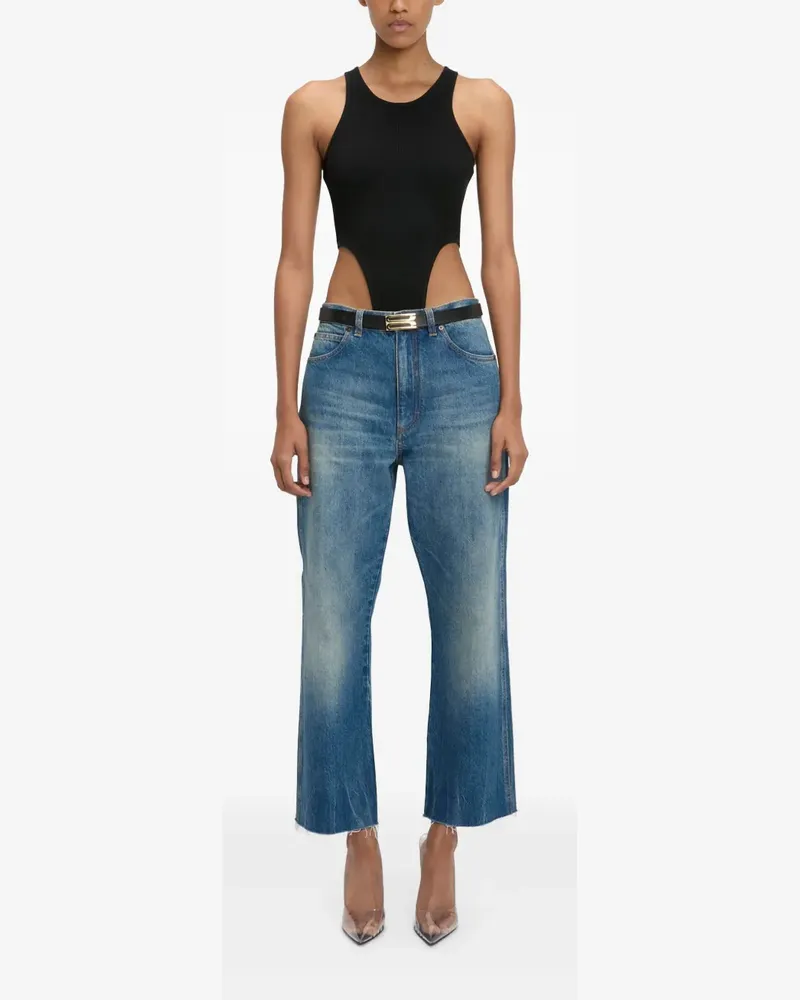 Victoria Beckham Gerippter Body - Schwarz Schwarz