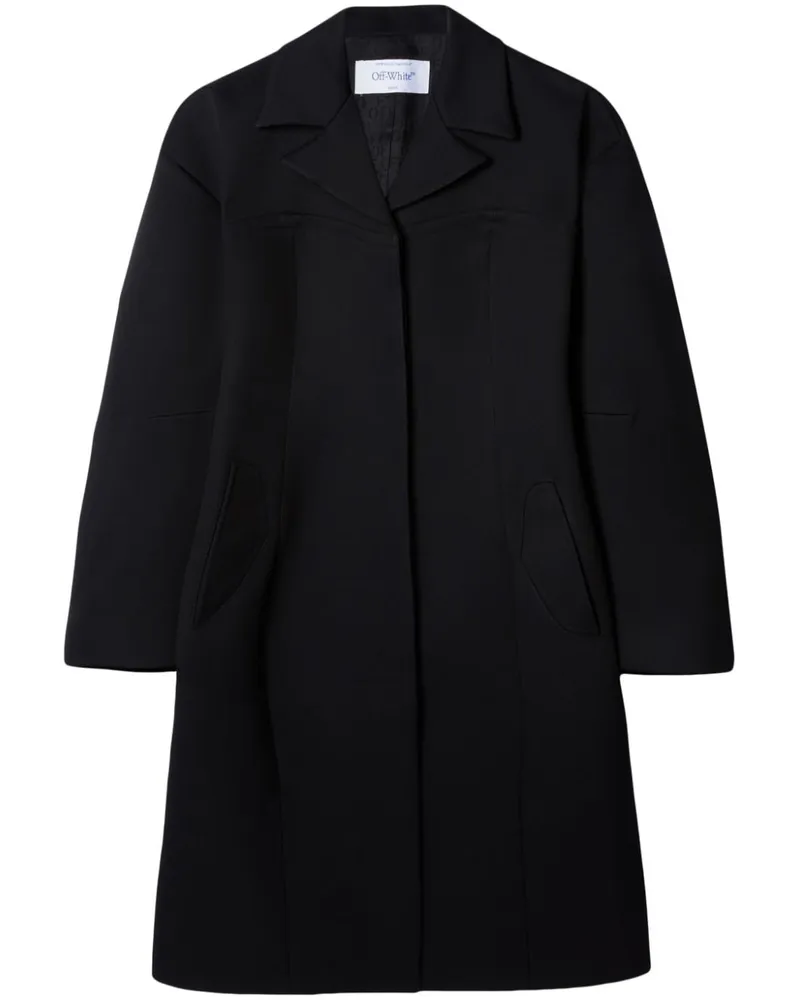 OFF-WHITE Einreihiger Mantel - Schwarz Schwarz