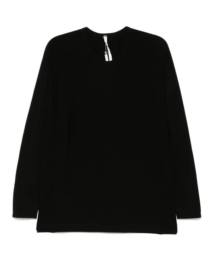 Label Under Construction Klassisches Langarmshirt - Schwarz Schwarz