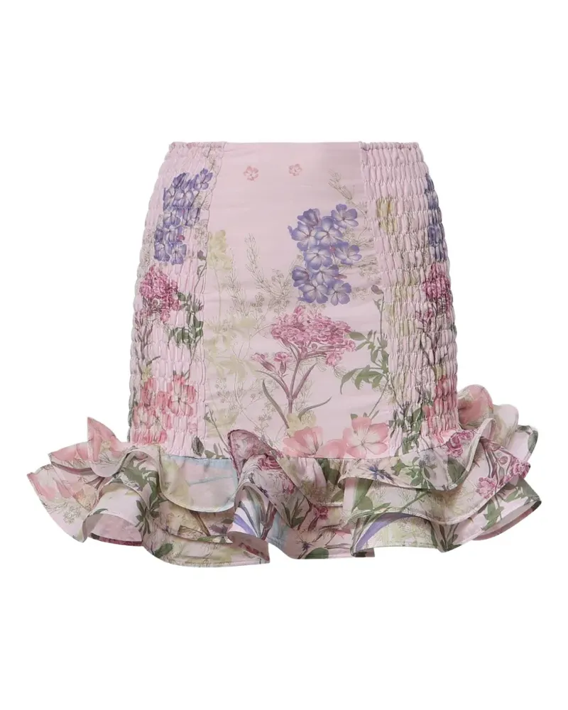 Charo Ruiz Turma floral-print ruffled mini skirt - Rosa Rosa