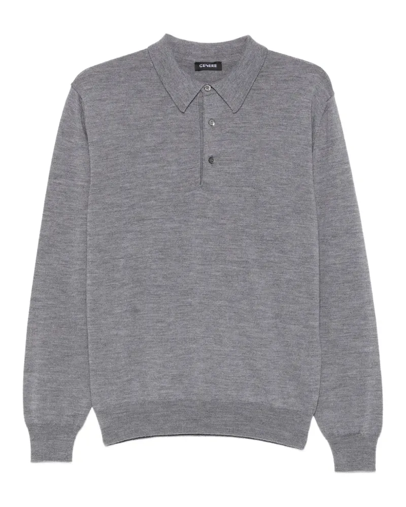 CENERE GB Langärmeliges Poloshirt - Grau Grau