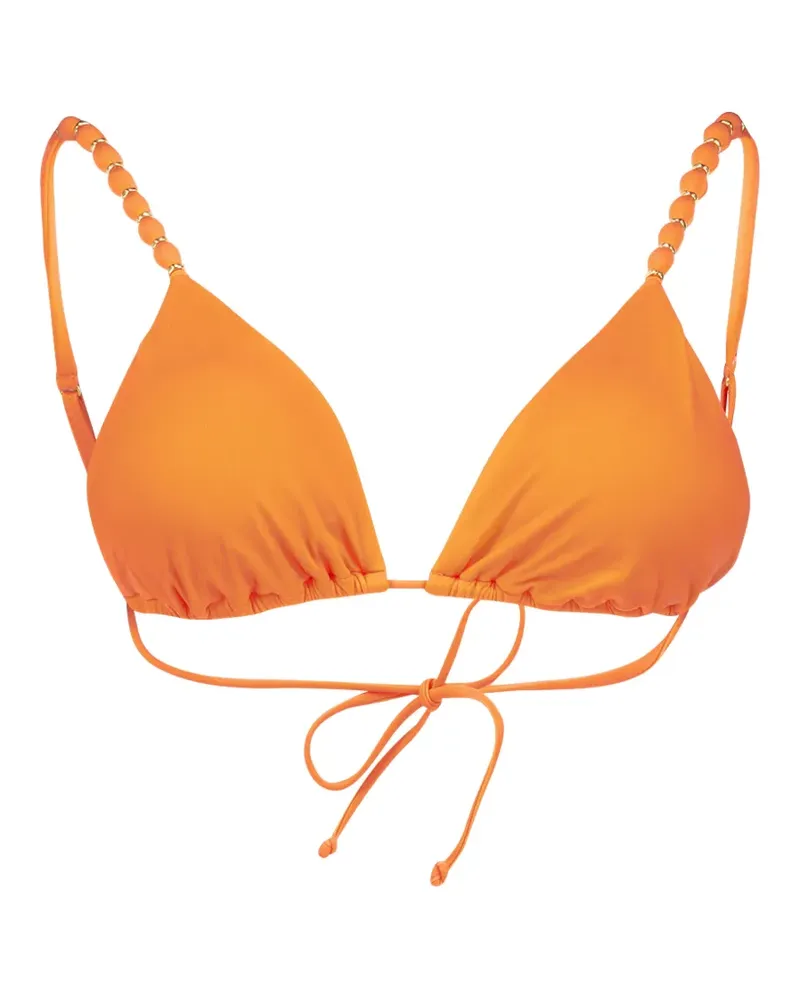 ViX bead-embellished triangle bikini top - Orange Orange