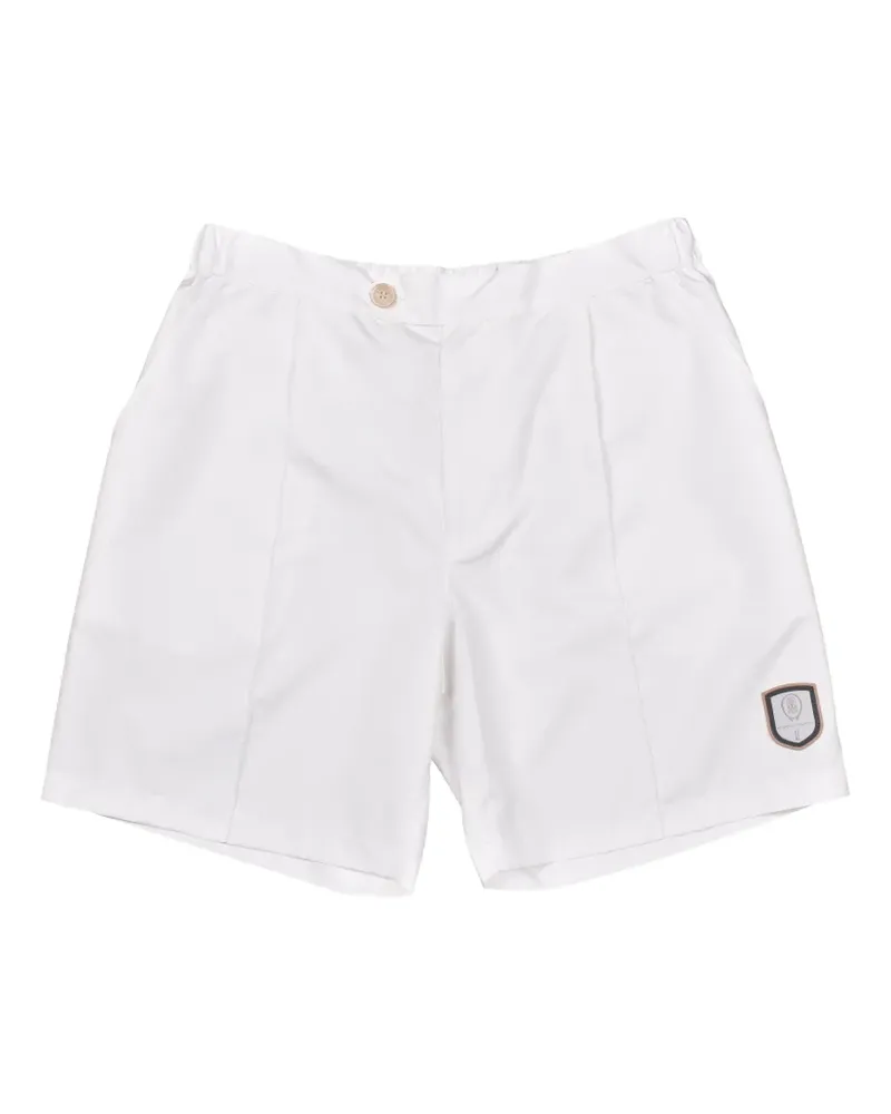 Brunello Cucinelli logo-patch tailored shorts - Weiß Weiß