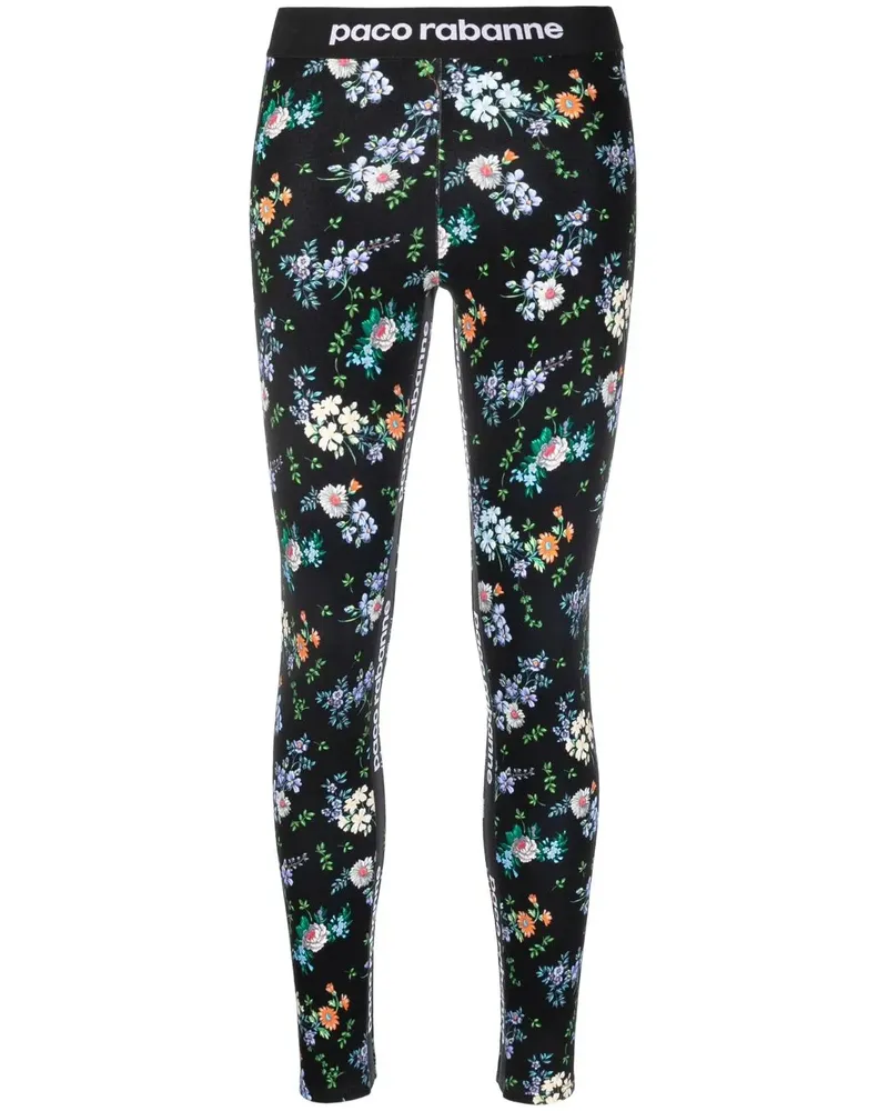 Paco Rabanne Leggings mit Print - Schwarz Schwarz