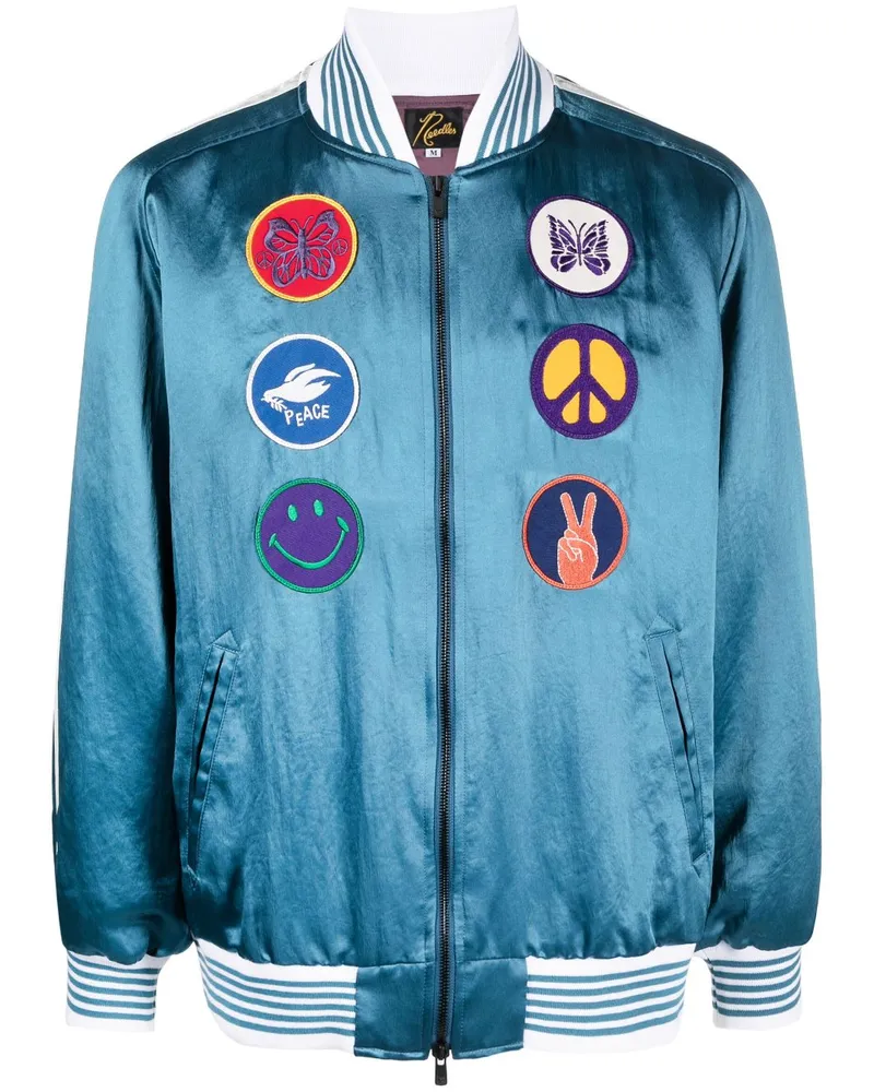 NEEDLES Bomberjacke mit Patch-Detail Blau