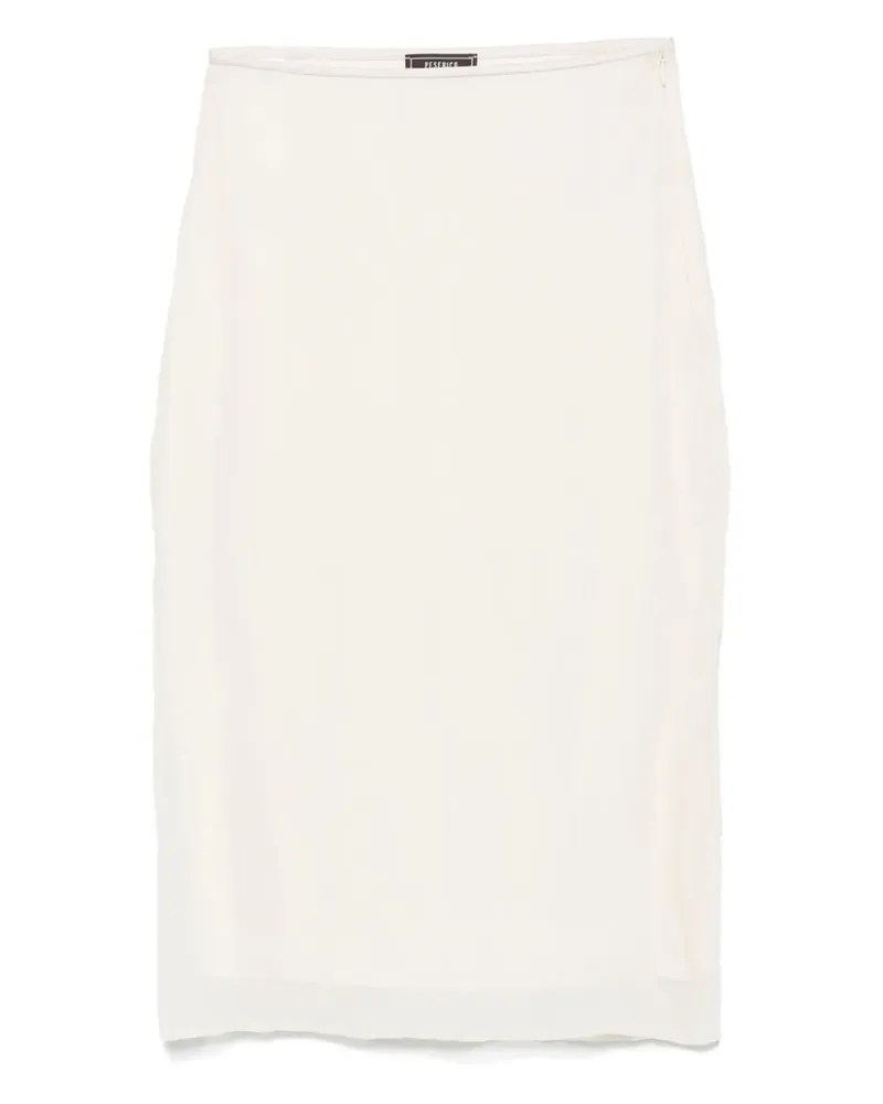 Peserico Organza-Midirock in Knitteroptik - Nude Nude