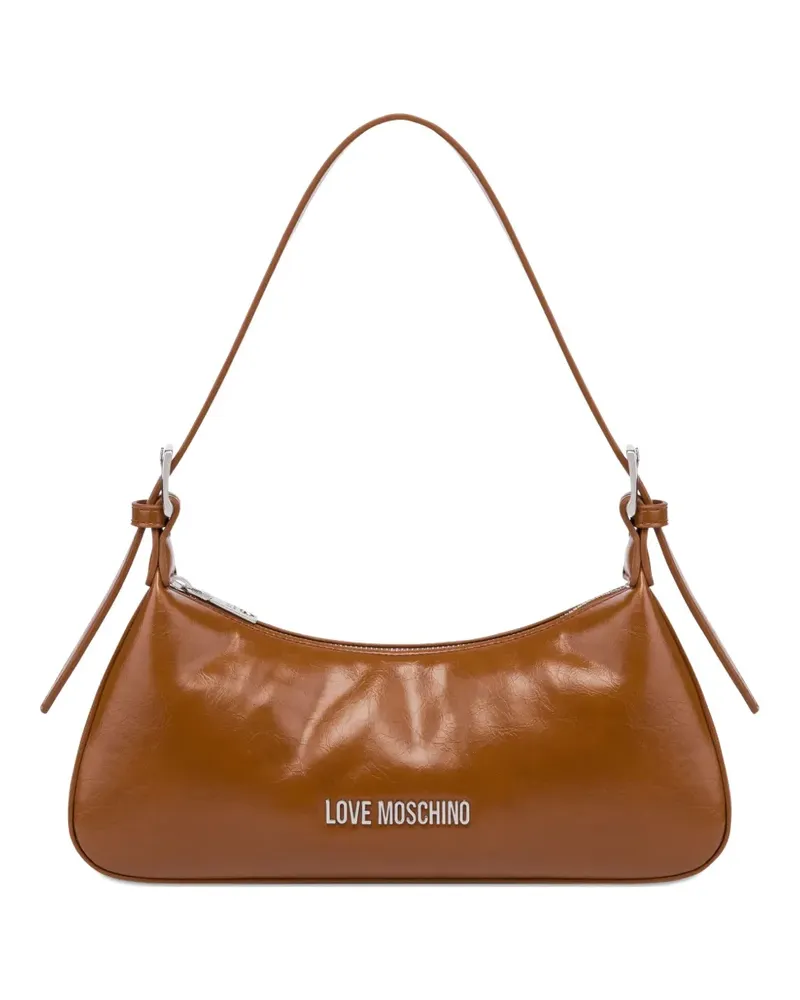 Moschino Abgerundete Schultertasche - Braun Braun