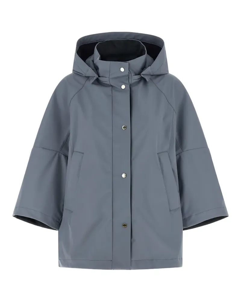 MOORER removable hood flared jacket - Blau Blau