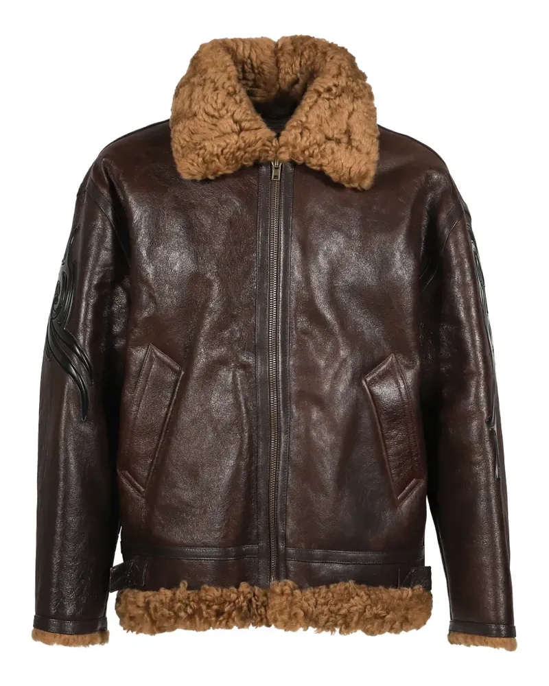 VETEMENTS Jacke mit Shearling-Besatz - Braun Braun