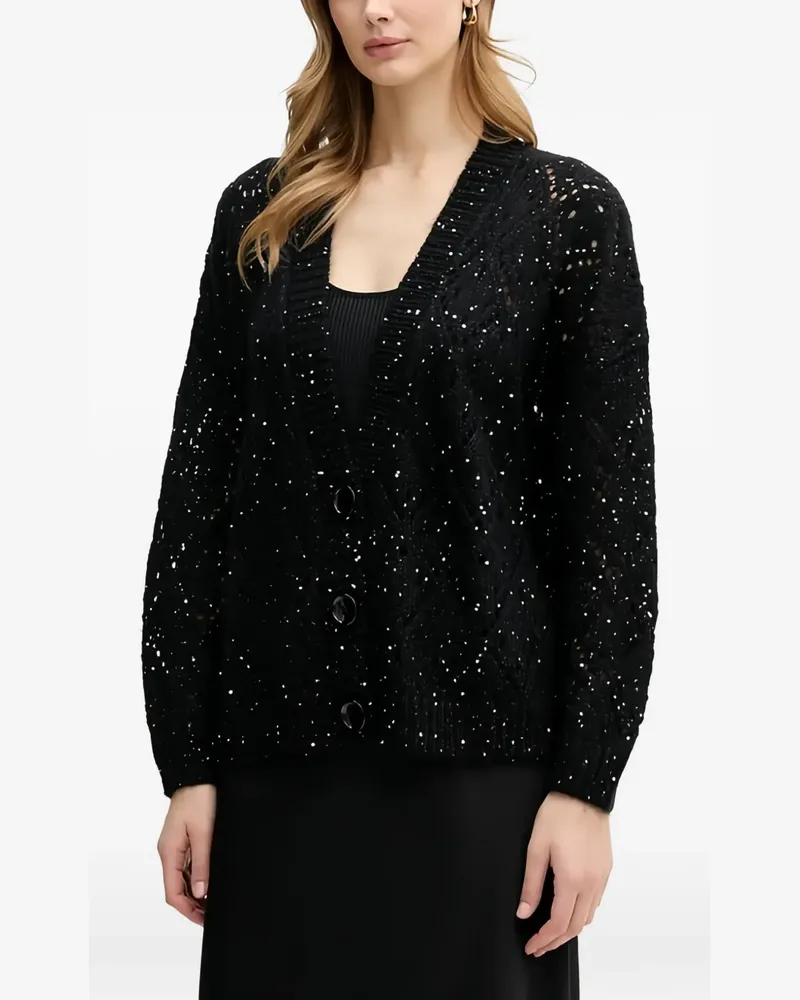 Benetton button-down embellished cardigan - Schwarz Schwarz