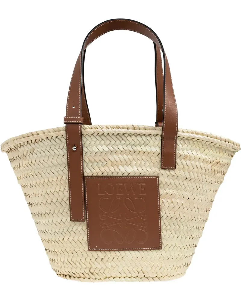 Loewe Basket Tote Bag mit Logo-Patch - Nude Nude