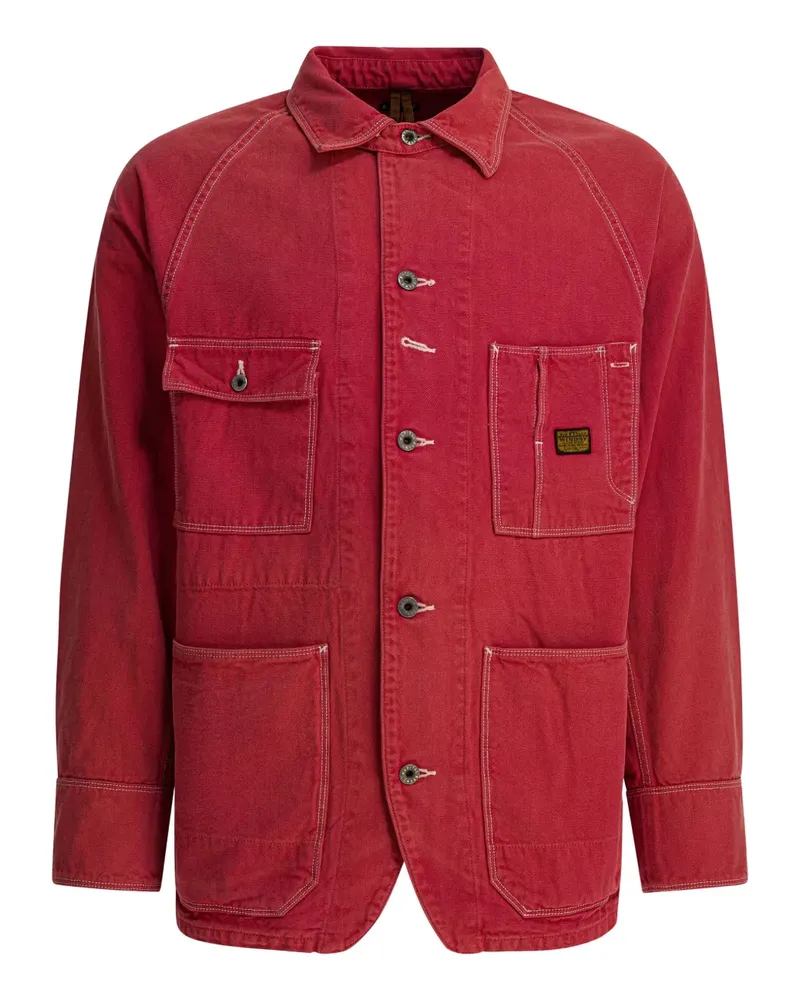 KAPITAL Hemdjacke aus Baumwoll-Twill mit aufgesetzten Taschen - Rot Rot