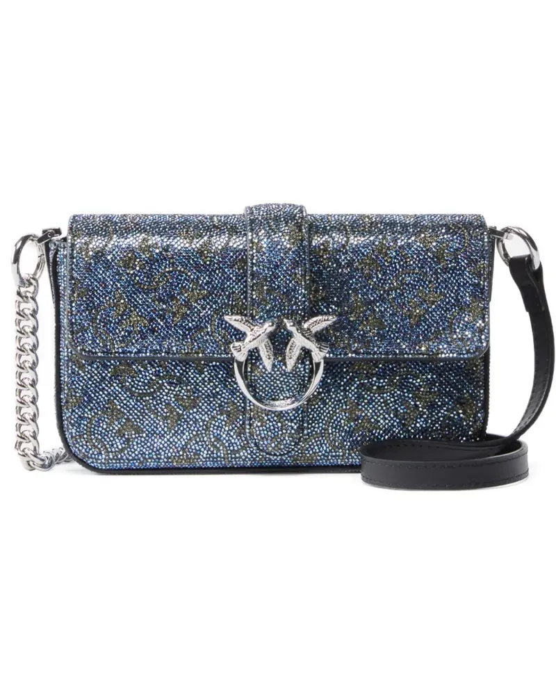 Pinko Mini Love Glitter Umhängetasche - Blau Blau