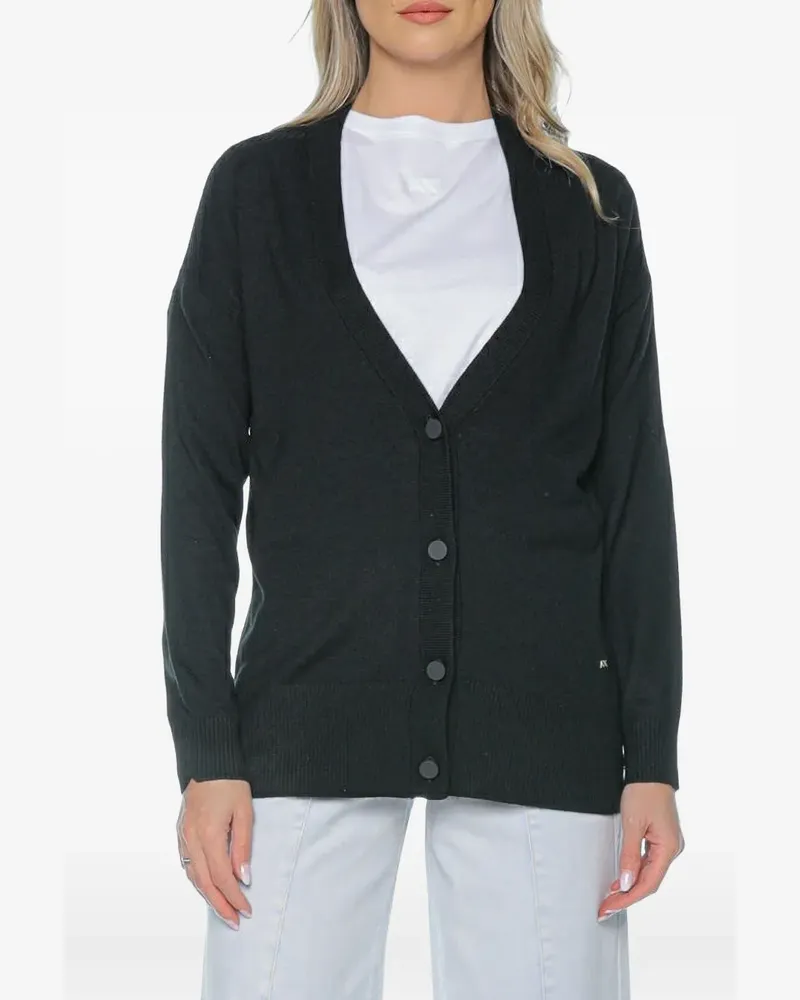 Armani Exchange V-neck button-up cardigan - Schwarz Schwarz
