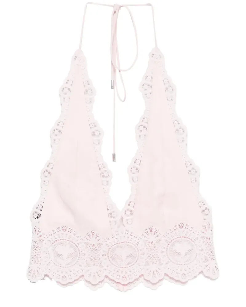 Retrofête Kismet lace-trim top - Rosa Rosa
