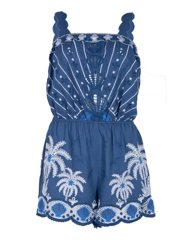 FARM Rio Bestickter Strampler - Blau Blau