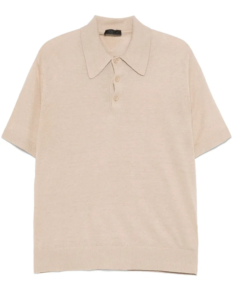 Prada Fein gestricktes Poloshirt - Nude Nude