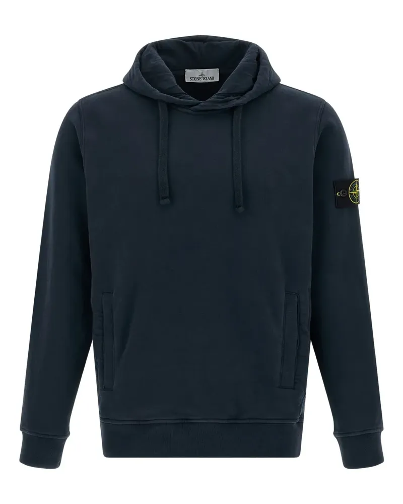 Stone Island logo-badge hoodie - Blau Blau