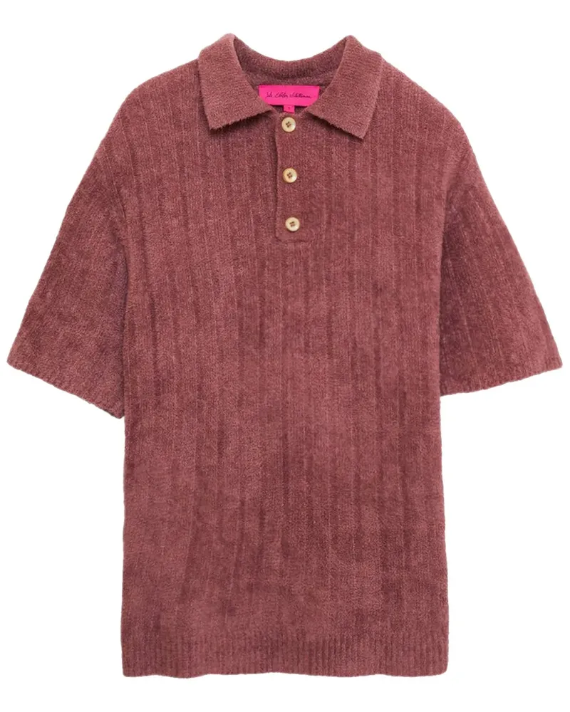 The Elder Statesman Poloshirt aus Chenille - Rot Rot