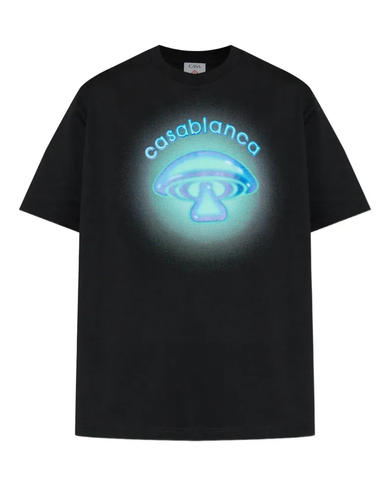 Casablanca Paris Airbrush Mushroom T-shirt - Schwarz Schwarz